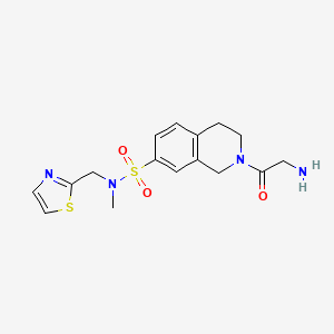 molecular formula C16H20N4O3S2 B5539986 2-glycyl-N-methyl-N-(1,3-thiazol-2-ylmethyl)-1,2,3,4-tetrahydroisoquinoline-7-sulfonamide 