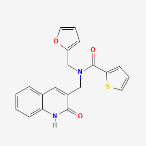molecular formula C20H16N2O3S B5540020 N-(2-furylmethyl)-N-[(2-hydroxy-3-quinolinyl)methyl]-2-thiophenecarboxamide 