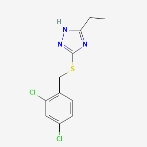 molecular formula C11H11Cl2N3S B5540028 5-[(2,4-二氯苄基)硫代]-3-乙基-1H-1,2,4-三唑 
