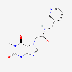 molecular formula C15H16N6O3 B5540030 2-(1,3-dimethyl-2,6-dioxo-1,2,3,6-tetrahydro-7H-purin-7-yl)-N-(3-pyridinylmethyl)acetamide 
