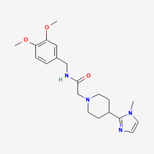 molecular formula C20H28N4O3 B5540050 N-(3,4-dimethoxybenzyl)-2-[4-(1-methyl-1H-imidazol-2-yl)-1-piperidinyl]acetamide 