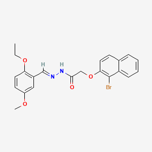 molecular formula C22H21BrN2O4 B5540087 2-[(1-溴-2-萘甲氧基)-N'-(2-乙氧基-5-甲氧基苄叉亚甲基)乙酰肼 