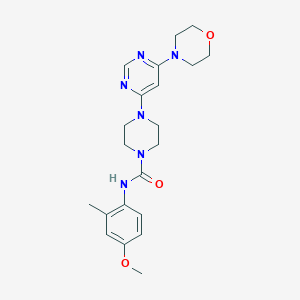 molecular formula C21H28N6O3 B5540097 N-(4-甲氧基-2-甲基苯基)-4-[6-(4-吗啉基)-4-嘧啶基]-1-哌嗪甲酰胺 