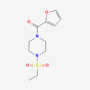 molecular formula C11H16N2O4S B5540117 1-(ethylsulfonyl)-4-(2-furoyl)piperazine 