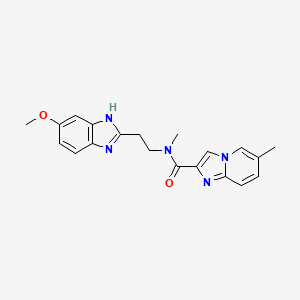 molecular formula C20H21N5O2 B5540123 N-[2-(5-甲氧基-1H-苯并咪唑-2-基)乙基]-N,6-二甲基咪唑并[1,2-a]吡啶-2-甲酰胺 