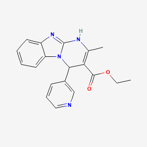 molecular formula C19H18N4O2 B5540154 2-甲基-4-(3-吡啶基)-1,4-二氢嘧啶并[1,2-a]苯并咪唑-3-羧酸乙酯 