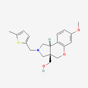molecular formula C19H23NO3S B5540161 [(3aS*,9bS*)-7-甲氧基-2-[(5-甲基-2-噻吩基)甲基]-1,2,3,9b-四氢色烯并[3,4-c]吡咯-3a(4H)-基]甲醇 