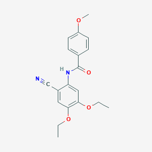 molecular formula C19H20N2O4 B5540163 N-(2-氰基-4,5-二乙氧基苯基)-4-甲氧基苯甲酰胺 