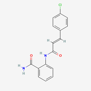 molecular formula C16H13ClN2O2 B5540195 2-{[3-(4-氯苯基)丙烯酰基]氨基}苯甲酰胺 