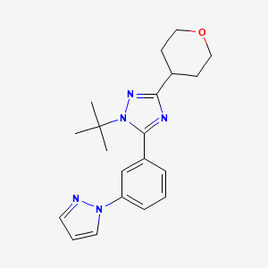 molecular formula C20H25N5O B5540209 1-tert-butyl-5-[3-(1H-pyrazol-1-yl)phenyl]-3-(tetrahydro-2H-pyran-4-yl)-1H-1,2,4-triazole 