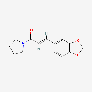 molecular formula C14H15NO3 B5540232 1-[3-(1,3-benzodioxol-5-yl)acryloyl]pyrrolidine CAS No. 74957-52-1