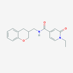 molecular formula C18H20N2O3 B5540244 N-(3,4-dihydro-2H-chromen-3-ylmethyl)-1-ethyl-2-oxo-1,2-dihydropyridine-4-carboxamide 