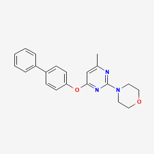 molecular formula C21H21N3O2 B5540292 4-[4-(4-联苯氧基)-6-甲基-2-嘧啶基]吗啉 