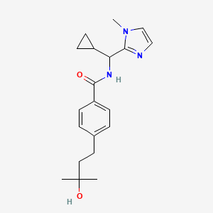 molecular formula C20H27N3O2 B5540295 N-[cyclopropyl(1-methyl-1H-imidazol-2-yl)methyl]-4-(3-hydroxy-3-methylbutyl)benzamide 