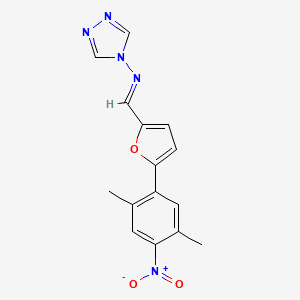 molecular formula C15H13N5O3 B5540334 N-{[5-(2,5-二甲基-4-硝基苯基)-2-呋喃基]亚甲基}-4H-1,2,4-三唑-4-胺 