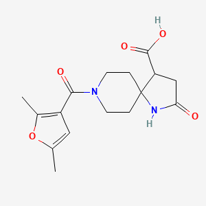 8-(2,5-dimethyl-3-furoyl)-2-oxo-1,8-diazaspiro[4.5]decane-4-carboxylic acid