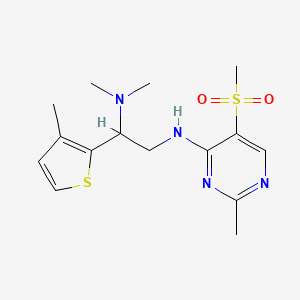 molecular formula C15H22N4O2S2 B5540354 N~1~,N~1~-dimethyl-N~2~-[2-methyl-5-(methylsulfonyl)pyrimidin-4-yl]-1-(3-methyl-2-thienyl)ethane-1,2-diamine 