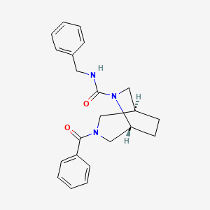 molecular formula C22H25N3O2 B5540363 (1S*,5R*)-3-benzoyl-N-benzyl-3,6-diazabicyclo[3.2.2]nonane-6-carboxamide 