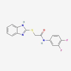 molecular formula C15H11F2N3OS B5540374 2-(1H-苯并咪唑-2-硫基)-N-(3,4-二氟苯基)乙酰胺 