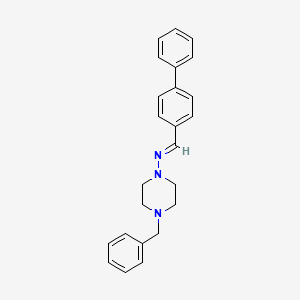 4-benzyl-N-(4-biphenylylmethylene)-1-piperazinamine