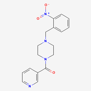 molecular formula C17H18N4O3 B5540389 1-(2-硝基苄基)-4-(3-吡啶基羰基)哌嗪 