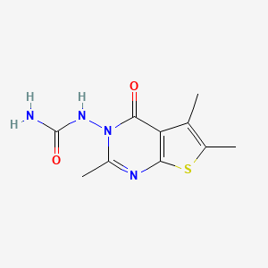 molecular formula C10H12N4O2S B5540420 N-(2,5,6-trimethyl-4-oxothieno[2,3-d]pyrimidin-3(4H)-yl)urea 