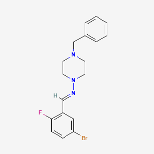molecular formula C18H19BrFN3 B5540433 4-benzyl-N-(5-bromo-2-fluorobenzylidene)-1-piperazinamine 