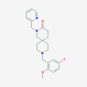 molecular formula C23H28FN3O2 B5540471 9-(5-fluoro-2-methoxybenzyl)-2-(pyridin-2-ylmethyl)-2,9-diazaspiro[5.5]undecan-3-one 