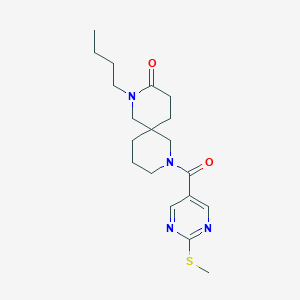 molecular formula C19H28N4O2S B5540489 2-butyl-8-{[2-(methylthio)-5-pyrimidinyl]carbonyl}-2,8-diazaspiro[5.5]undecan-3-one 