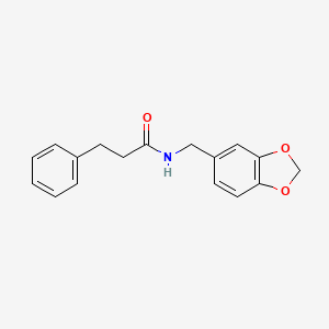 molecular formula C17H17NO3 B5540499 N-(1,3-苯并二氧杂环-5-基甲基)-3-苯基丙酰胺 