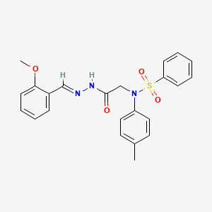 molecular formula C23H23N3O4S B5540504 N-{2-[2-(2-methoxybenzylidene)hydrazino]-2-oxoethyl}-N-(4-methylphenyl)benzenesulfonamide 