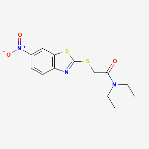 molecular formula C13H15N3O3S2 B5540508 N,N-diethyl-2-[(6-nitro-1,3-benzothiazol-2-yl)thio]acetamide 