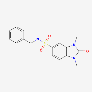 molecular formula C17H19N3O3S B5540533 N-benzyl-N,1,3-trimethyl-2-oxo-2,3-dihydro-1H-benzimidazole-5-sulfonamide 