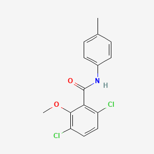 molecular formula C15H13Cl2NO2 B5540552 3,6-二氯-2-甲氧基-N-(4-甲苯基)苯甲酰胺 