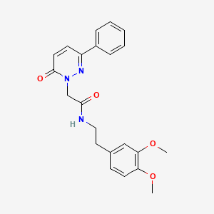 molecular formula C22H23N3O4 B5540563 N-[2-(3,4-dimethoxyphenyl)ethyl]-2-(6-oxo-3-phenyl-1(6H)-pyridazinyl)acetamide 