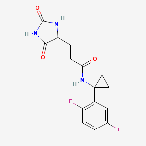 molecular formula C15H15F2N3O3 B5540570 N-[1-(2,5-二氟苯基)环丙基]-3-(2,5-二氧代-4-咪唑烷基)丙酰胺 