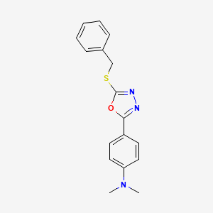 4-[5-(benzylthio)-1,3,4-oxadiazol-2-yl]-N,N-dimethylaniline