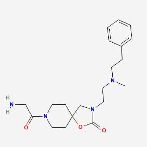 molecular formula C20H30N4O3 B5540599 8-glycyl-3-{2-[methyl(2-phenylethyl)amino]ethyl}-1-oxa-3,8-diazaspiro[4.5]decan-2-one dihydrochloride 