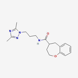molecular formula C18H24N4O2 B5540618 N-[3-(3,5-dimethyl-1H-1,2,4-triazol-1-yl)propyl]-2,3,4,5-tetrahydro-1-benzoxepine-4-carboxamide 