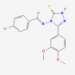 molecular formula C17H15BrN4O2S B5540668 4-[(4-溴苯亚甲基)氨基]-5-(3,4-二甲氧基苯基)-4H-1,2,4-三唑-3-硫醇 