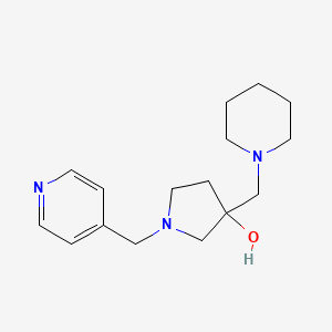 molecular formula C16H25N3O B5540683 3-(piperidin-1-ylmethyl)-1-(pyridin-4-ylmethyl)pyrrolidin-3-ol 