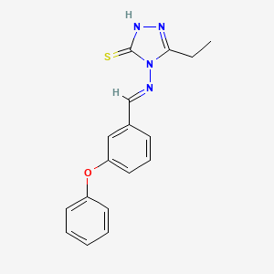 molecular formula C17H16N4OS B5540685 5-乙基-4-[(3-苯氧基亚苄基)氨基]-4H-1,2,4-三唑-3-硫醇 
