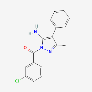 molecular formula C17H14ClN3O B5540706 1-(3-氯苯甲酰)-3-甲基-4-苯基-1H-吡唑-5-胺 