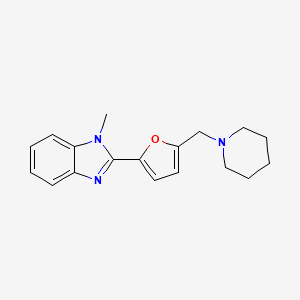 molecular formula C18H21N3O B5540729 1-甲基-2-[5-(1-哌啶基甲基)-2-呋喃基]-1H-苯并咪唑 