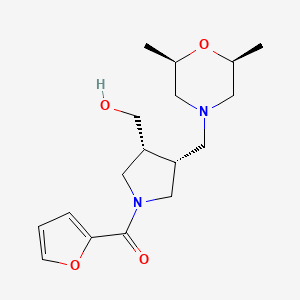 molecular formula C17H26N2O4 B5540753 [(3R*,4R*)-4-{[(2R*,6S*)-2,6-dimethyl-4-morpholinyl]methyl}-1-(2-furoyl)-3-pyrrolidinyl]methanol 