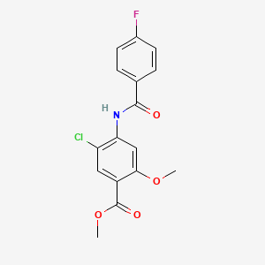 molecular formula C16H13ClFNO4 B5540758 methyl 5-chloro-4-[(4-fluorobenzoyl)amino]-2-methoxybenzoate 