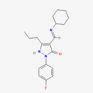 4-[(cyclohexylamino)methylene]-2-(4-fluorophenyl)-5-propyl-2,4-dihydro-3H-pyrazol-3-one