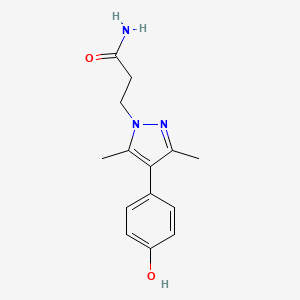 molecular formula C14H17N3O2 B5540775 3-[4-(4-hydroxyphenyl)-3,5-dimethyl-1H-pyrazol-1-yl]propanamide 
