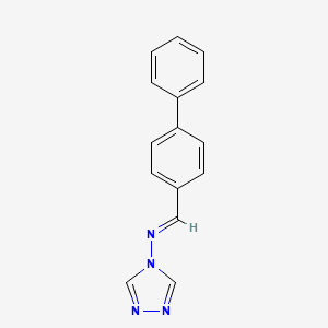 molecular formula C15H12N4 B5540780 N-(4-biphenylylmethylene)-4H-1,2,4-triazol-4-amine 