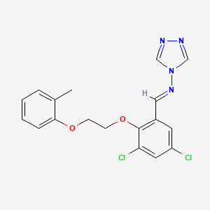 molecular formula C18H16Cl2N4O2 B5540783 N-{3,5-二氯-2-[2-(2-甲基苯氧基)乙氧基]苄叉-4H-1,2,4-三唑-4-胺} 